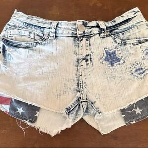 Starry Blue and White Denim Shorts